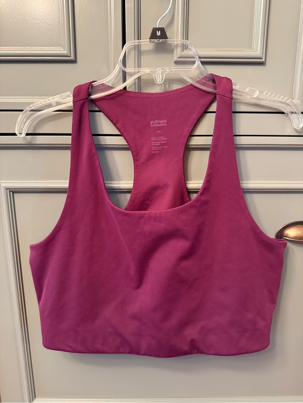 Girlfriend Collective Magenta Paloma Racerback Bra Sz 3XL Active Yoga Gym